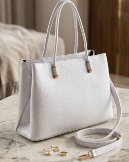 Silver Formal Hand Bag For Ladies