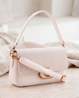 Beige Formal Shoulder Bag For Ladies