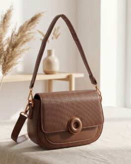 Coffee Formal Shoulder Bag For Women