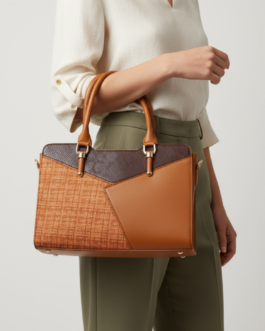 Beige Formal Hand Bag For Ladies