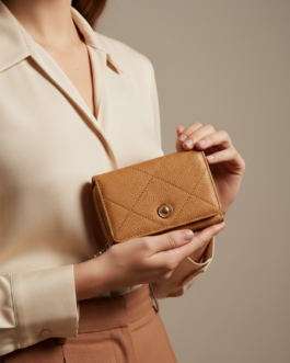 Beige Casual Wallet For Women