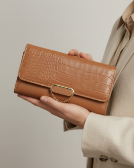 Beige Casual Wallet For Ladies