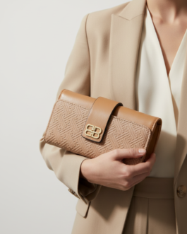 Beige Casual Wallet For Women