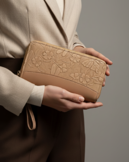 Beige Casual Wallet For Women