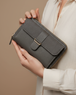 Grey Casual Wallet For Women