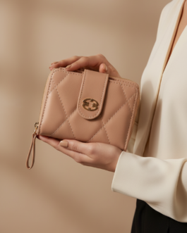 Beige Casual Wallet For Women