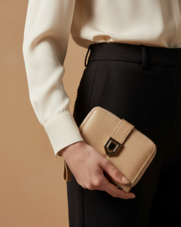 Beige Casual Wallet For Women