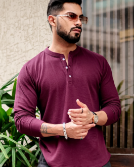 WINE WAFFLE HENLEY T-SHIRT