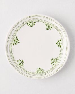Little Wish Green Fez Hand-Painted Border Appetizer Plate
