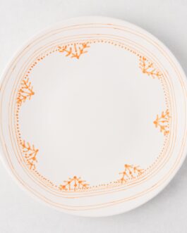 Little Wish Orange Fez Hand-Painted Border Dinner Plate