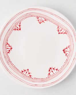 Little Wish Red Fez Hand-Painted Border Dinner Plate