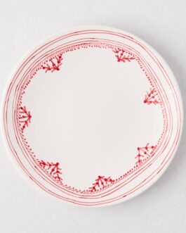 Little Wish Red Fez Hand-Painted Border Salad Plate