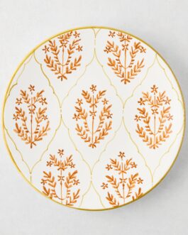 Little Wish Spice Orange Hand-Painted Jaali Salad Plate