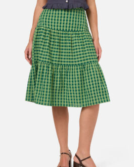 Margot Check Tiered Skirt