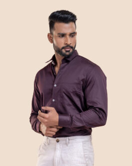 Swiss Finish Giza Cotton Shirt In Burgundy