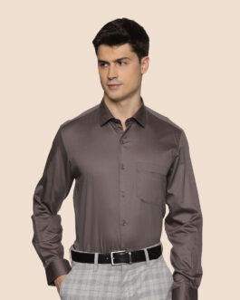 Swiss Finish Giza Cotton Shirt In Dark steel