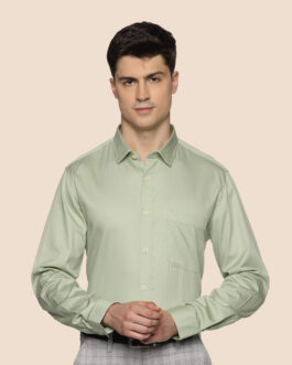 Swiss Finish Giza Cotton Shirt In Light Green