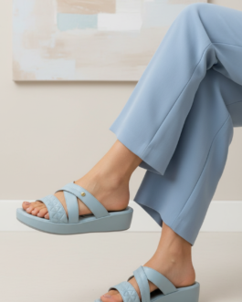 Sky Blue Formal Slipper For Women