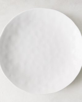 Pebble White Ceramic Dinner Plate