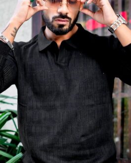 Black Textured Premium Pullover