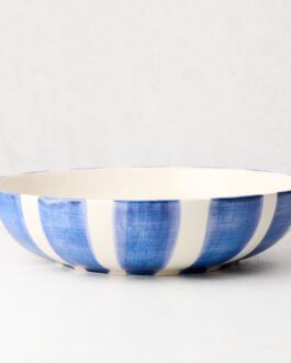 Portofino Blue Stripe Large Ceramic Serve Bowl