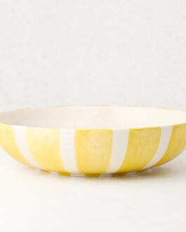 Portofino Yellow Stripe Large Ceramic Serve Bowl