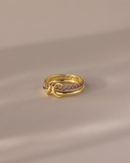 Duo Birthstone Tennis Linked Ring Set