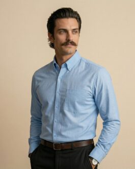 Royal Oxford Dobby Shirt in Maya Blue