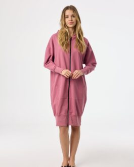 Raspberry Zipper Sweatshirt Dress