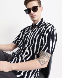 Abstract Print Half Sleeves Shirt