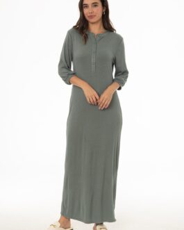 Seafoam 3/4 Sleeve Maxi Dress