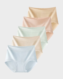 Seamless High-Waist Full Coverage Cotton Panty?5 pack?