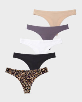 Seamless Ice Silk No-Show Thong(5 pack)
