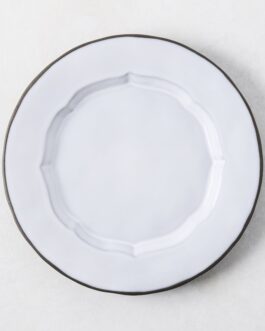 Smoke Grey Stoneware Petal Salad Plate