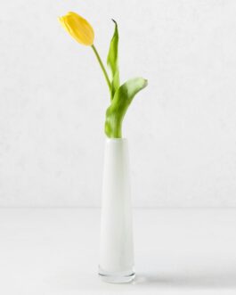 White Solifleur Large Glass Bud Vase