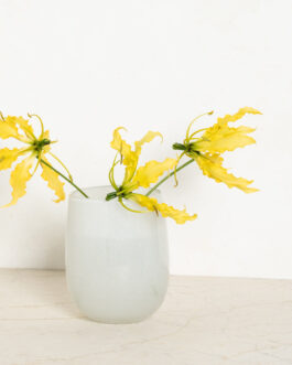 Small White Barrel Vase