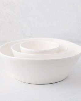 Spiral Stacking Ceramic Serve Bowls Set of 3