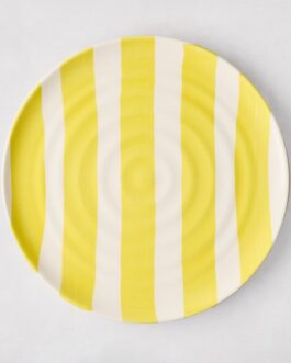 Spiral Yellow Stripe Salad Plate