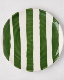 Spiral Green Stripe Salad Plate