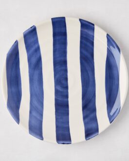 Spiral Blue Stripe Salad Plate