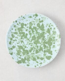 Hand-Painted Green and Blue Splatter Appetizer Plate