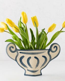 Trompe-L'oeil Greek Coupe Krater Stoneware Vase