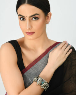 Johar Kamal Traditional Silver-Plated Mirror & Ghungroo Bangles
