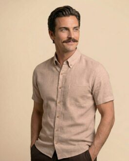 Breeze Linen Half Sleeves Shirt In Velvet Rose