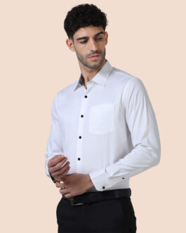 Vintage White Shirt With Black Buttons