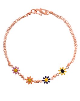 Women Rose Gold Plated Floral Shaped Bracelet