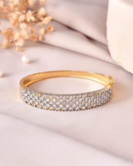 Women  Gold Plated Cz Studded Kada Bracelet