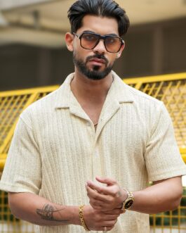 Teraknit HalfWhite Half Sleeve Shirt