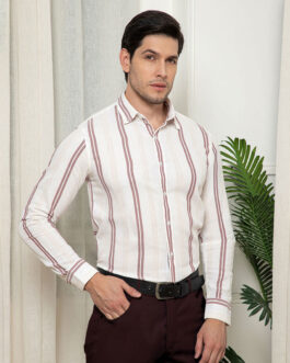 Skyline Twin Stripes Shirt In Wine