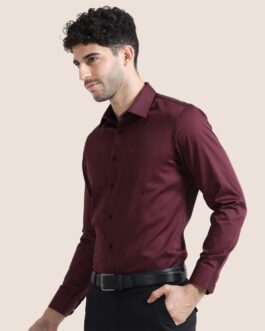 Cambridge Giza Cotton Shirt In Wineberry
